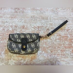 Dooney & Bourke Black and Cream Monogram Wristlet